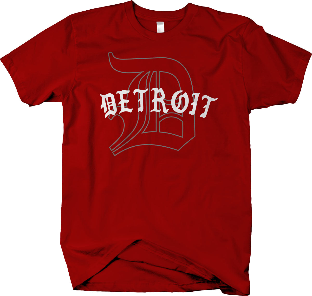 Classic "D" T-shirt - Detroit Love Detroit Pride 313 - Larger Sizes