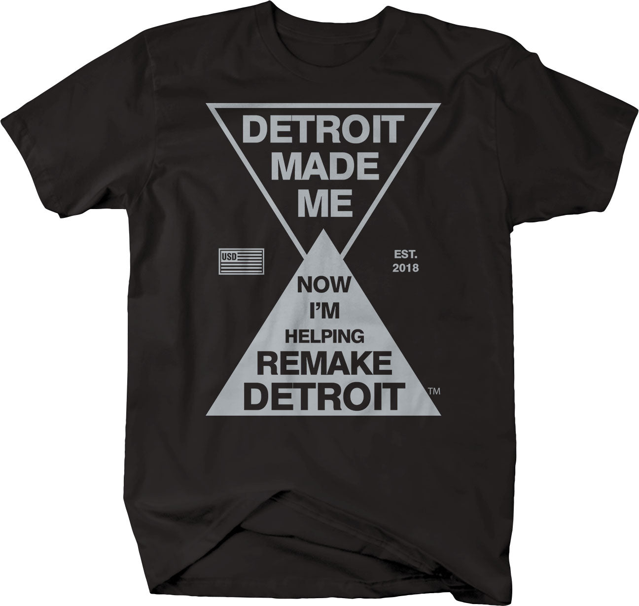Remake Detroit T-shirt - Detroit Made Me - USD 313 Detroit Love - LARGER SIZES