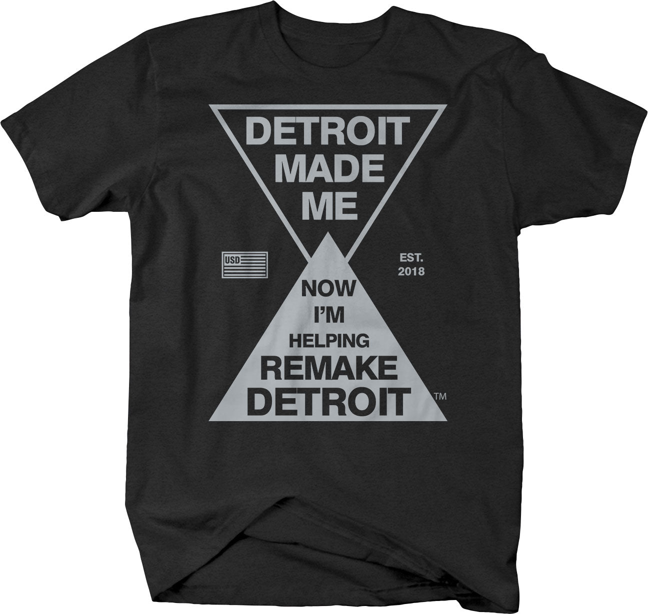 Remake Detroit T-shirt - Detroit Made Me - USD 313 Detroit Love - LARGER SIZES