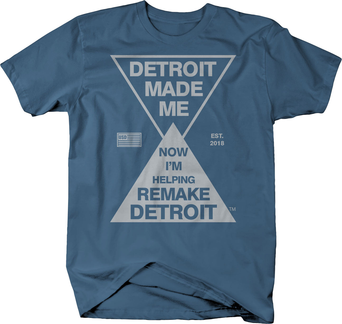 Remake Detroit T-shirt - Detroit Made Me - USD 313 Detroit Love - LARGER SIZES