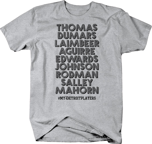 My Detroit Players T-shirt Detroit Pistons Bad Boys Champions