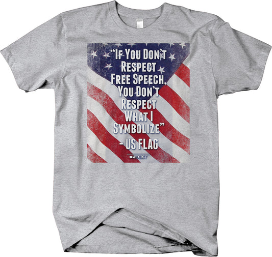 The US Flag Freedom of Speech T-shirt Political Anti-Trump NFL Ban - Larger Sizes