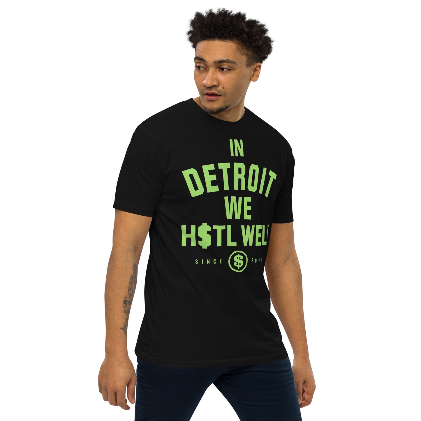 In Detroit We H$TL WELL Men’s premium heavyweight tee