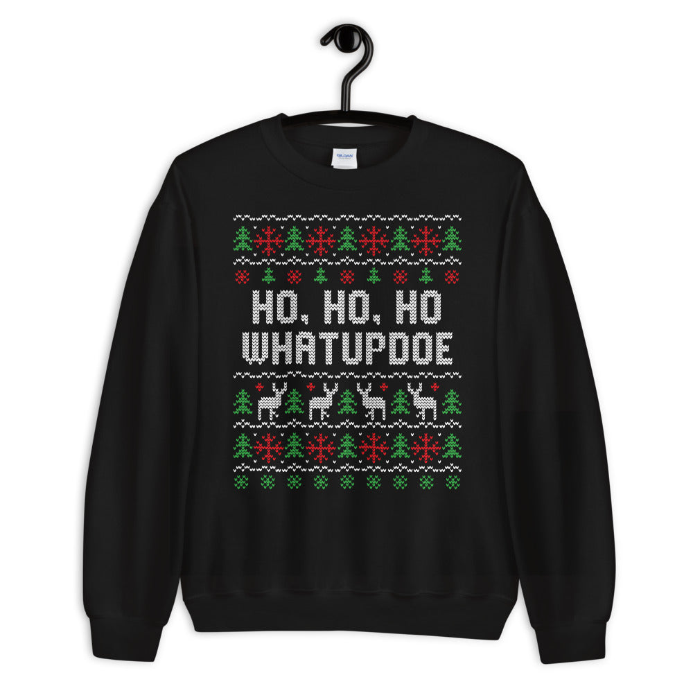 Ho, Ho, Ho WhatUpDoe #SoDetroit Ugly Christmas Unisex Sweatshirt 2019