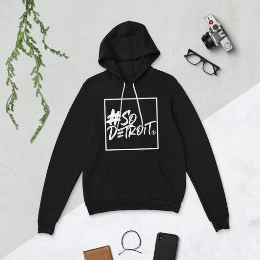 Ladies' #SoDetroit Framed Logo (Unisex style) hoodie