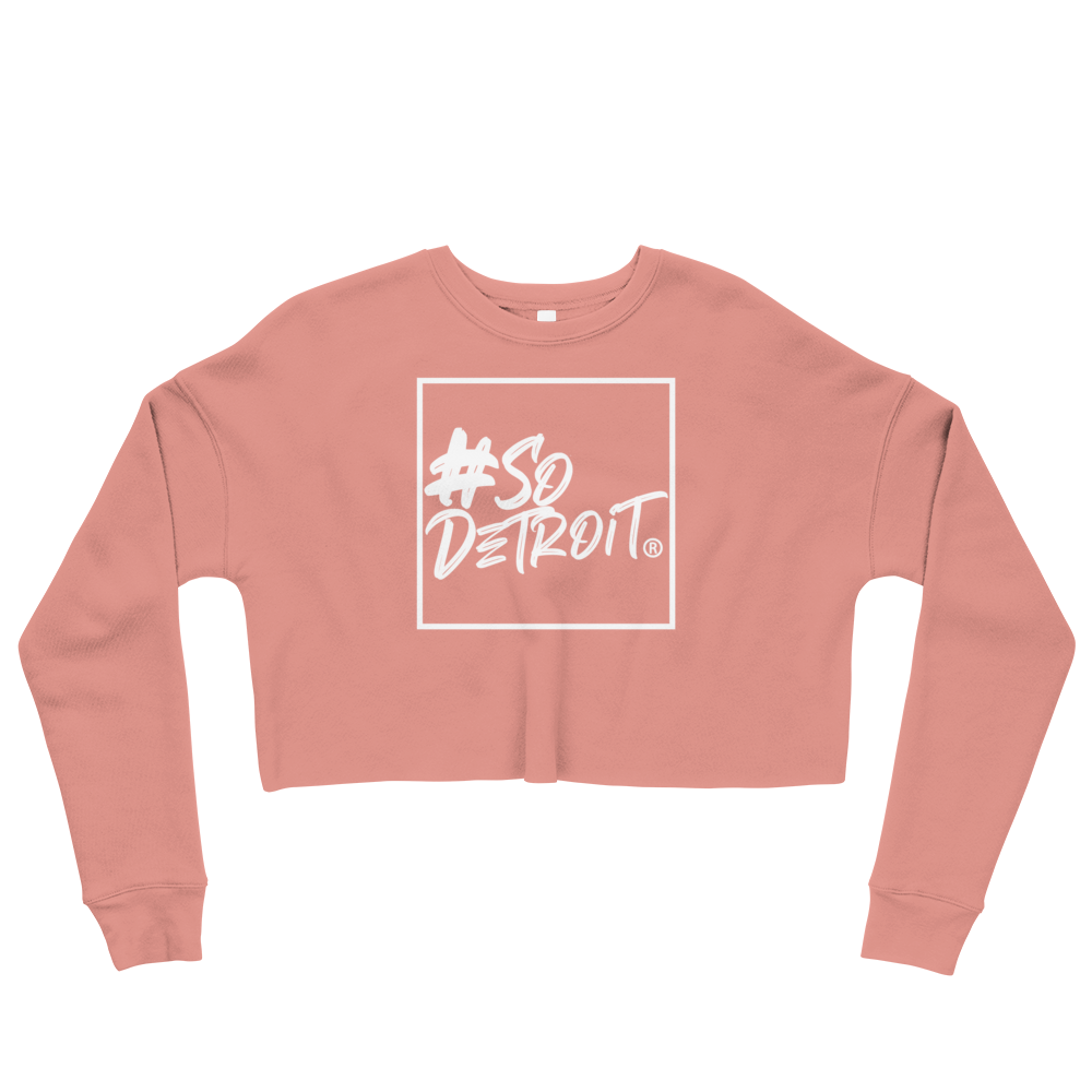Ladies' #SoDetroit Framed Logo Crop Sweatshirt