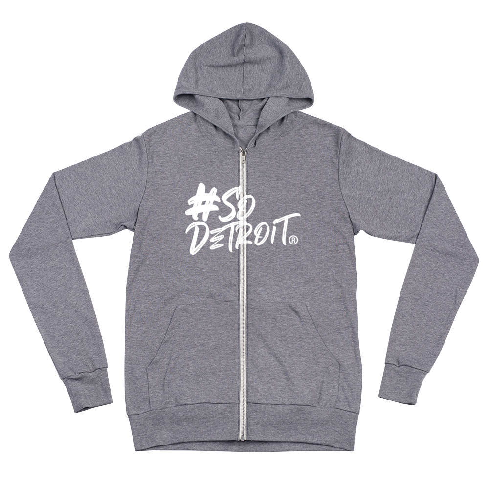 Ladies #SoDetroit Logo (Unisex style) full zip hoodie