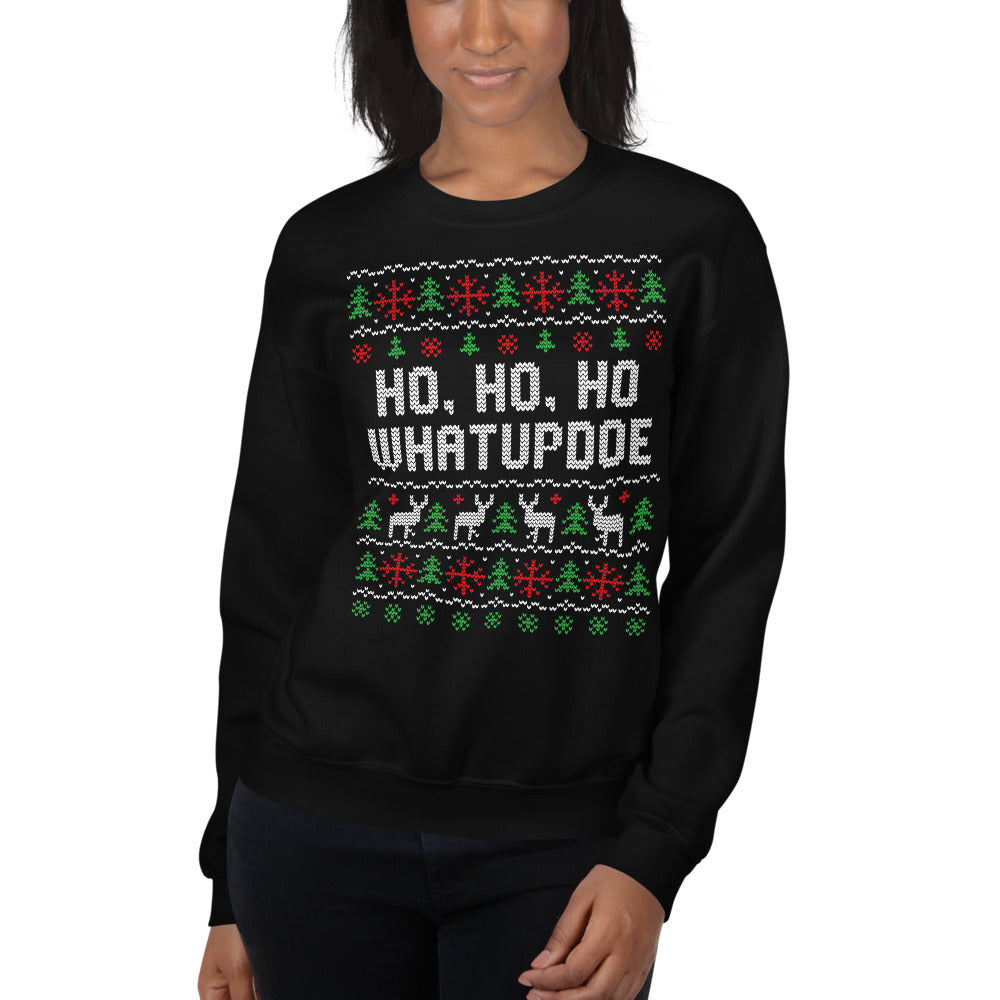 Ho, Ho, Ho WhatUpDoe #SoDetroit Ugly Christmas Unisex Sweatshirt 2019