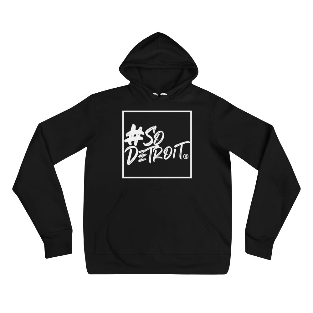 Ladies' #SoDetroit Framed Logo (Unisex style) hoodie