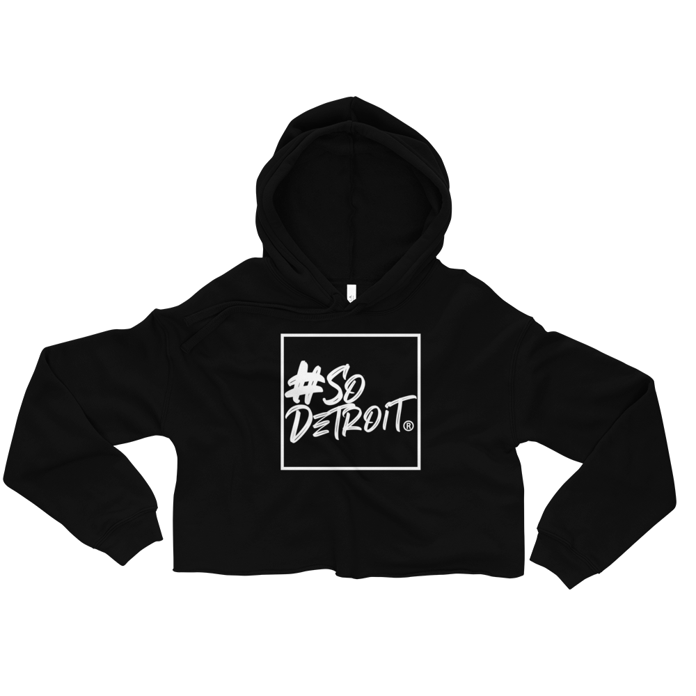 Ladies' #SoDetroit Framed Logo Crop hoodie