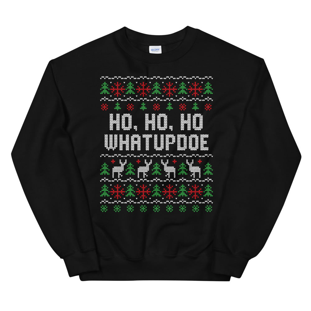 Ho, Ho, Ho WhatUpDoe #SoDetroit Ugly Christmas Unisex Sweatshirt 2019