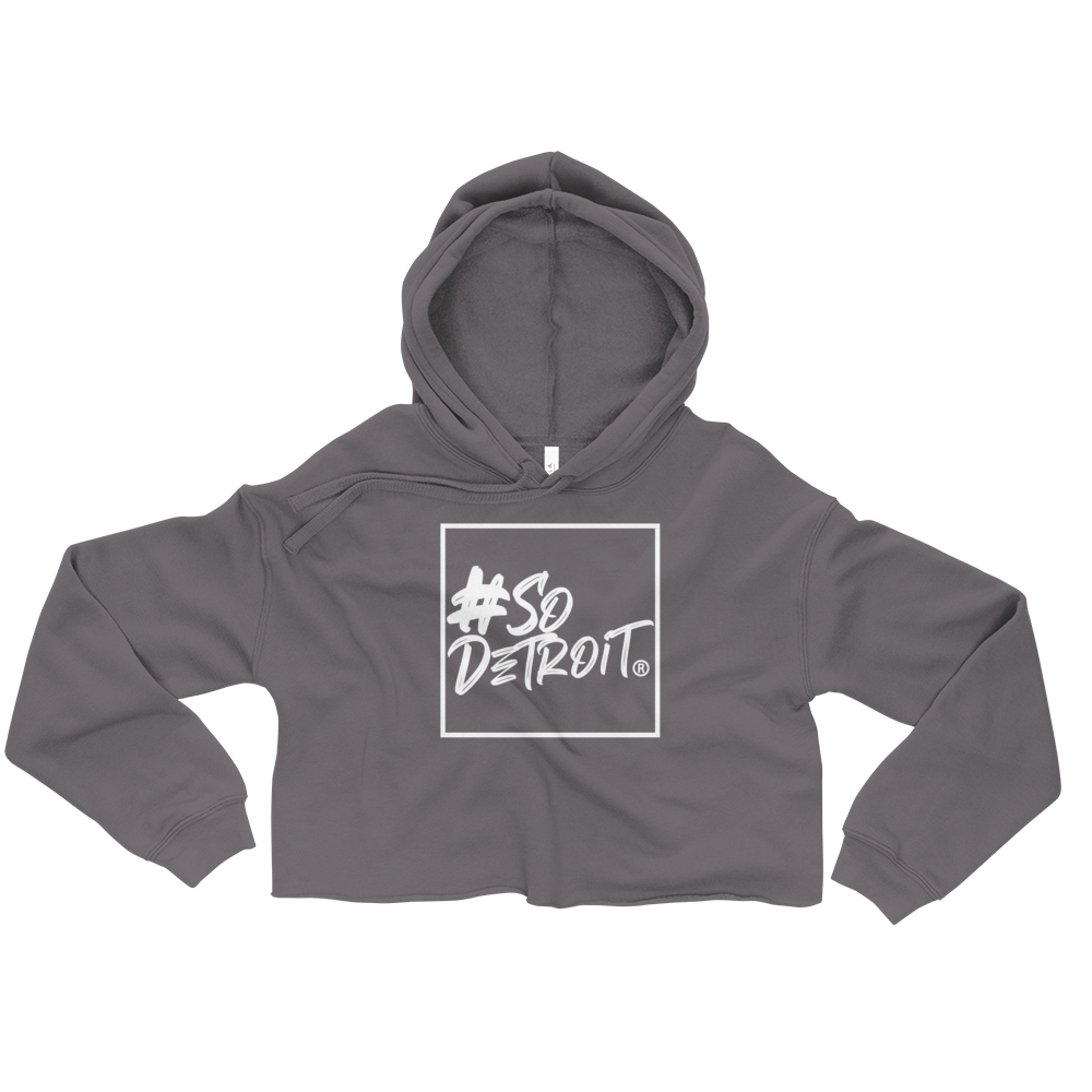 Ladies' #SoDetroit Framed Logo Crop hoodie