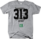 313 Area Code Short Sleeve T-shirt - Detroit Native - Proud Collection 313