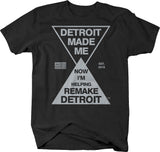 Remake Detroit T-shirt - Detroit Made Me - USD 313 Detroit Love - LARGER SIZES