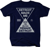 Remake Detroit T-shirt - Detroit Made Me - USD 313 Detroit Love - LARGER SIZES