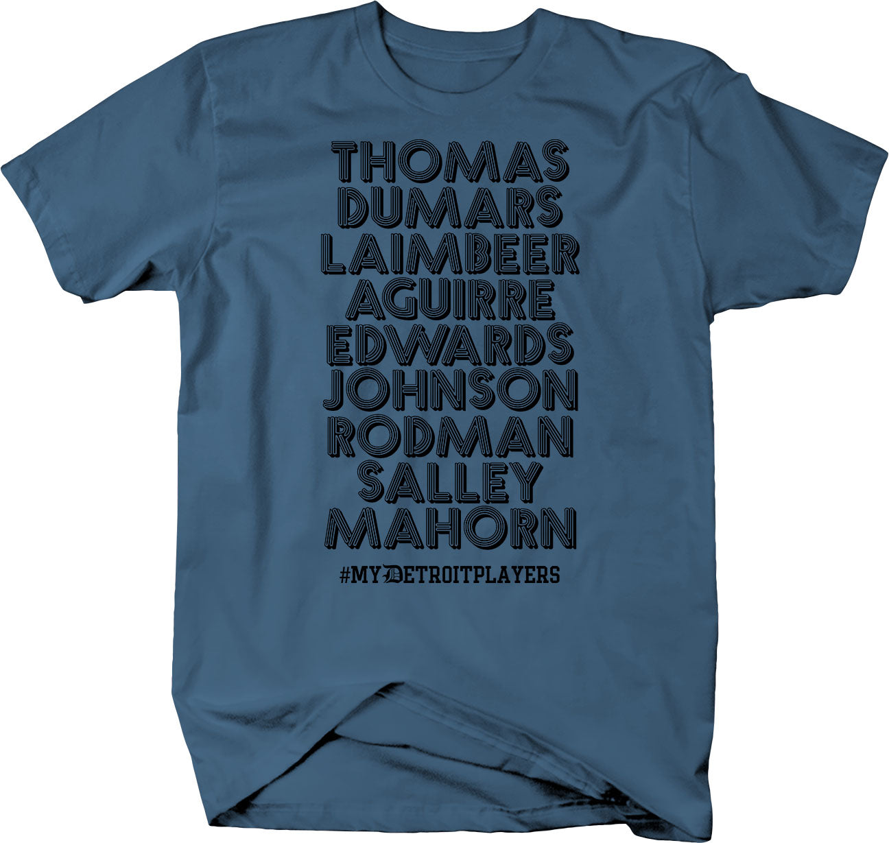 My Detroit Players T-shirt Detroit Pistons Bad Boys Champions - Larger Sizes