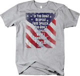 The US Flag Freedom of Speech T-shirt Political Anti-Trump NFL Ban - Larger Sizes