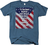The US Flag Freedom of Speech T-shirt Political Anti-Trump NFL Ban - Larger Sizes