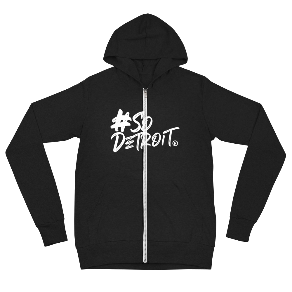 Ladies #SoDetroit Logo (Unisex style) full zip hoodie