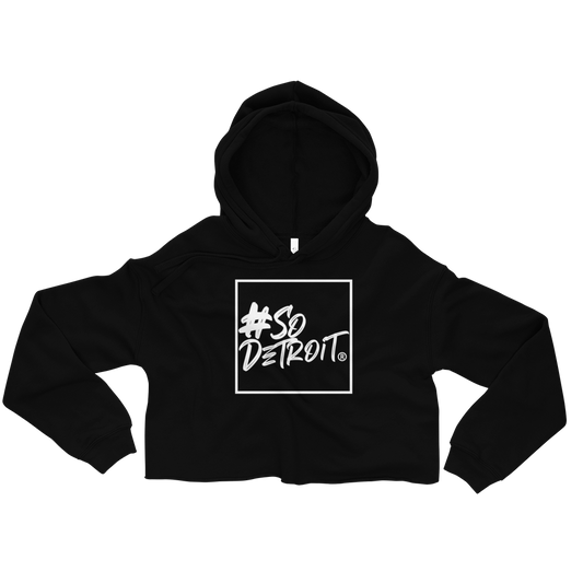 Ladies' #SoDetroit Framed Logo Crop hoodie